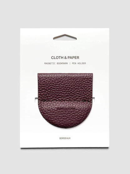 Cloth & Paper - Magnetic Bookmark Pen Holder - Leather