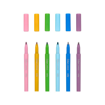 Ooly - Silver Linings: Colorful Outline Markers - Set of 6