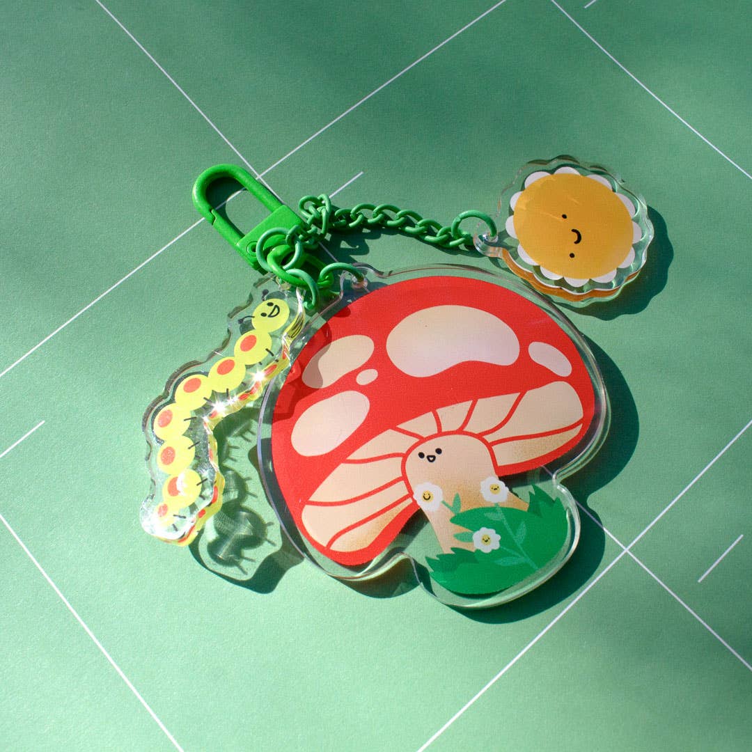 Bobo Design Studio - Mushroom Garden Friends- Trinket Charm Keychain