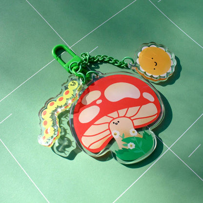 Bobo Design Studio - Mushroom Garden Friends- Trinket Charm Keychain