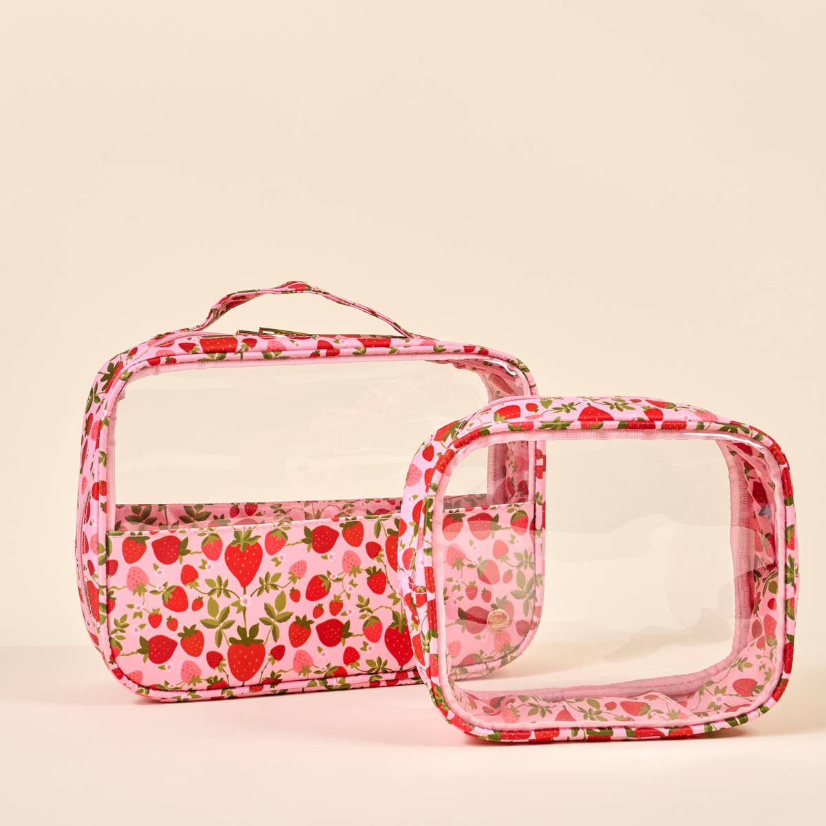 The Darling Effect - Clearly Chic Cosmetic Bag Set - Strawberry Fields