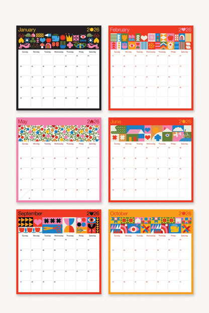Lisa Congdon Art & Illustration 2026 Magnetic Calendar by Lisa Congdon