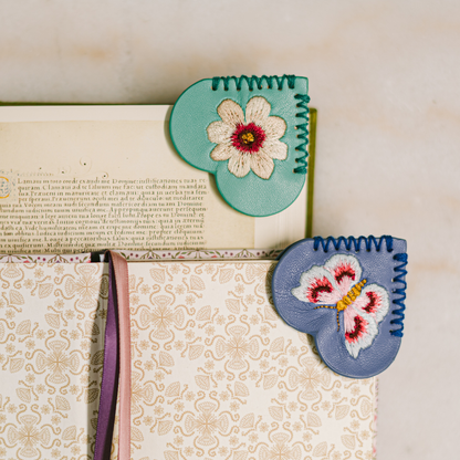 Good Juju Ink - Embroidered Hearts Corner Bookmark Set of 2