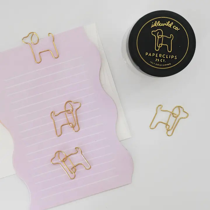 Idlewild Co. Gold Paper Clips - Jar of 25
