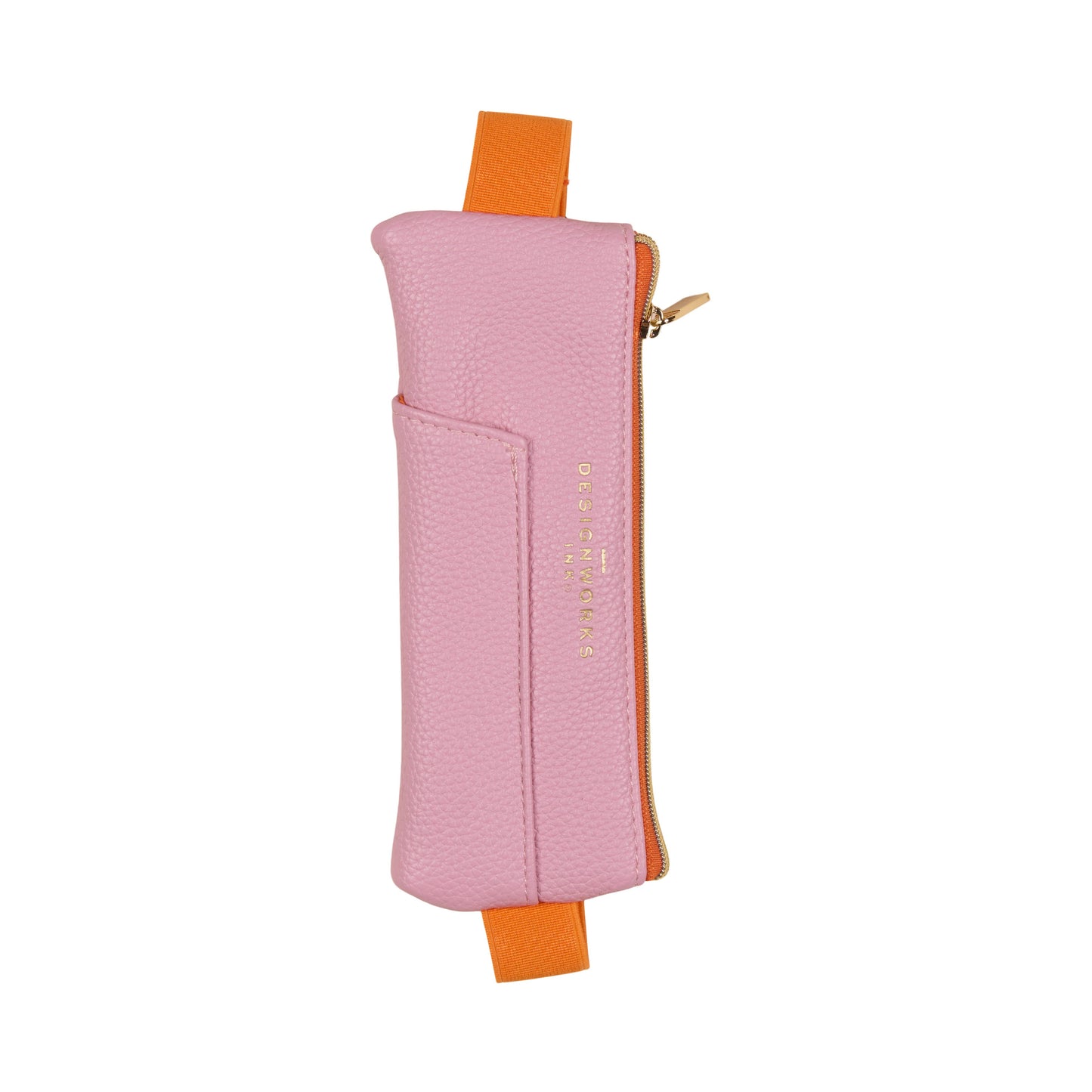 DesignWorks Ink Vegan Leather Pen Pouch - Pink + Orange