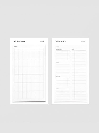 Cloth & Paper - Sticky Note Set - Monthly Overview