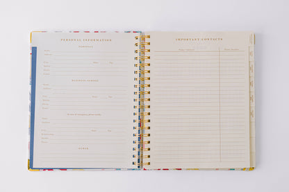 Good Juju Ink - 2026 Bows Pattern Toss 17-Month Large Spiral Planner