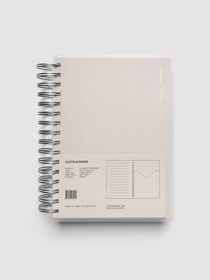 Cloth & Paper - 5 Subject Notebook - A5 Lined - Concrete