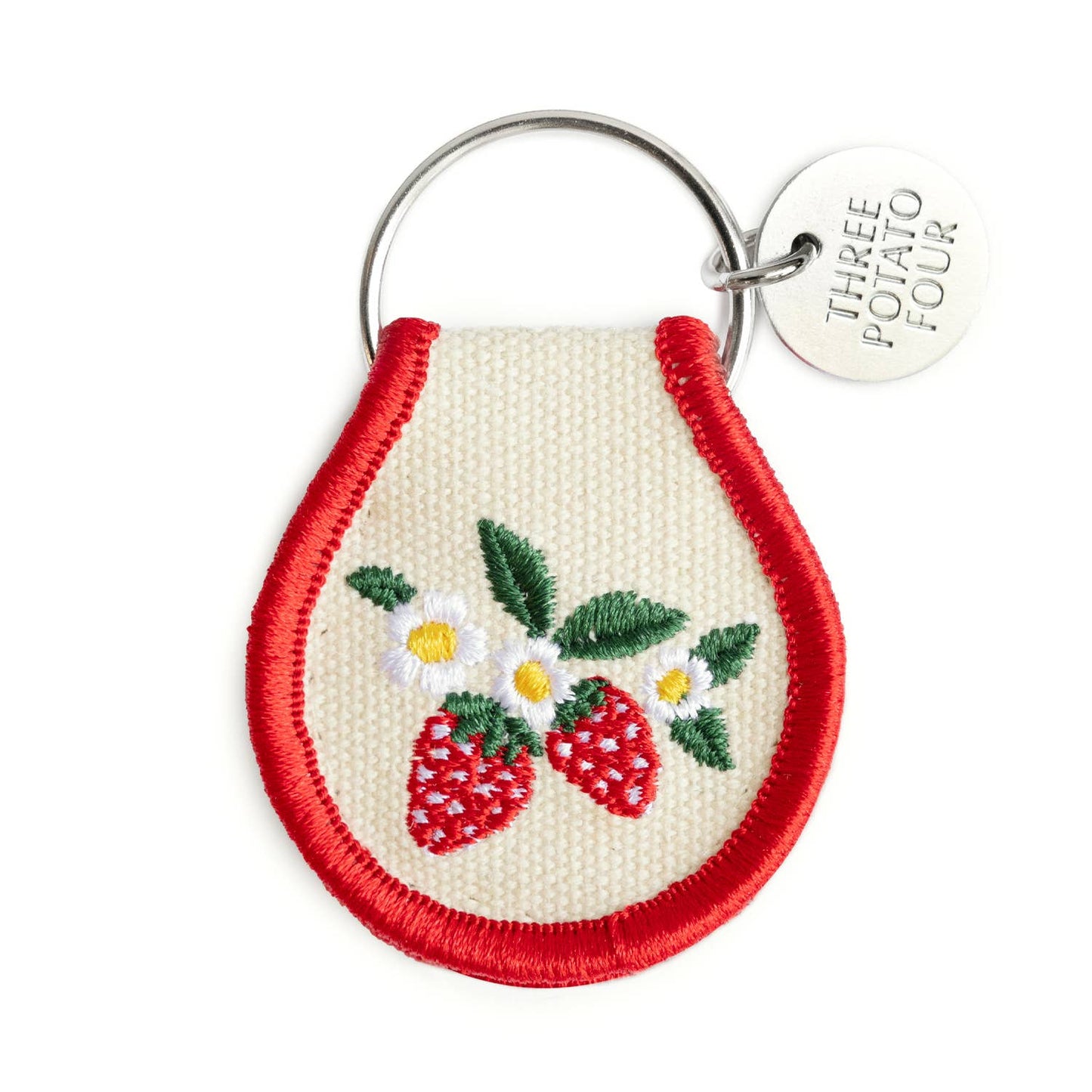 Three Potato Four - Patch Keychain - Strawberry Blossom