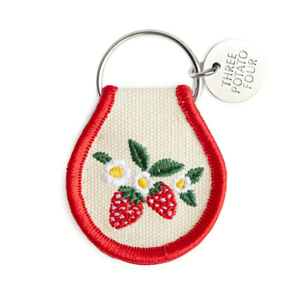 Three Potato Four - Patch Keychain - Strawberry Blossom