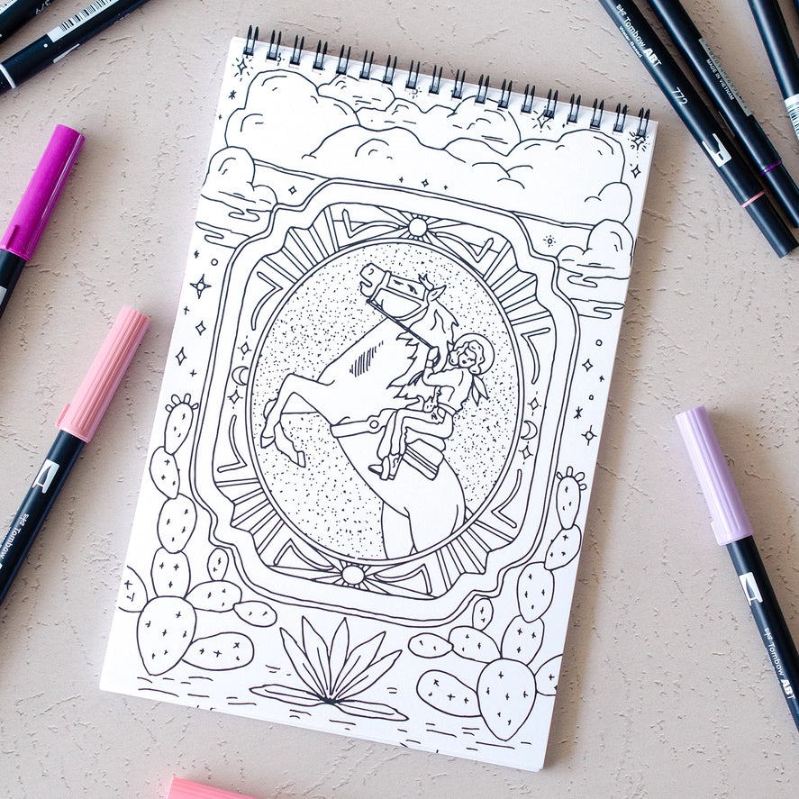 Antiquaria Coloring Book - Cosmic Cowgirl
