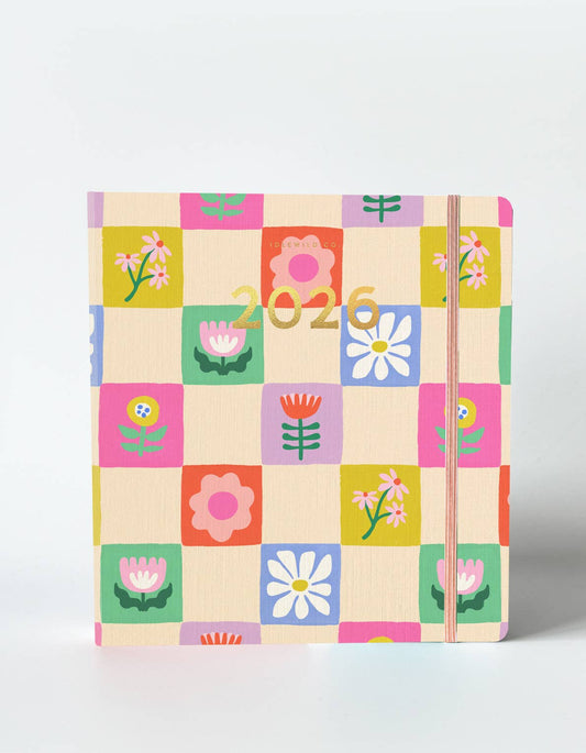Idlewild Co. 2026 Hardcover Planner, Floral Checks