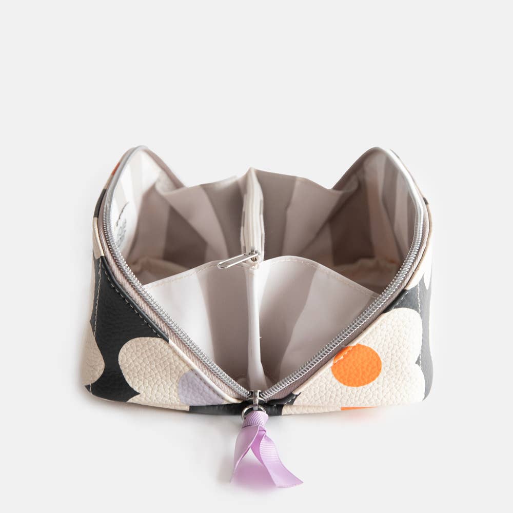 Caroline Gardner Multi Flower Charcoal Diagonal Bag