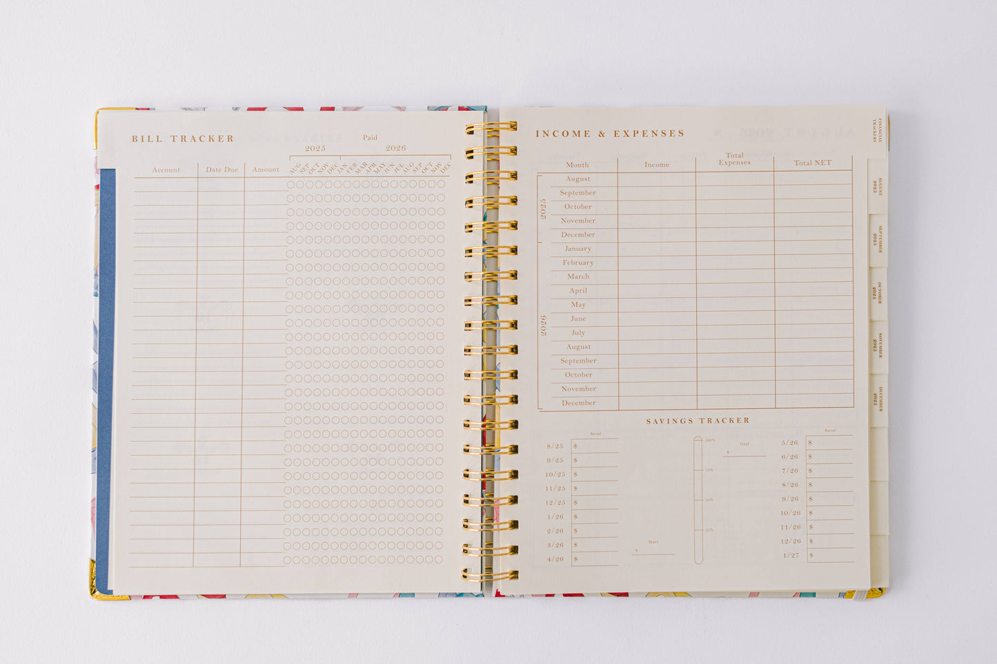 Good Juju Ink - 2026 Bows Pattern Toss 17-Month Large Spiral Planner