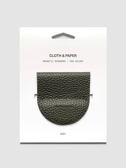 Cloth & Paper - Magnetic Bookmark Pen Holder - Leather