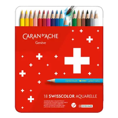 Caran D'ache - Water-Soluble Pencils Swisscolor Metal Box