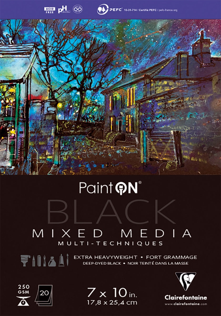 Clairefontaine - Paint On Mixed Media Pad - Black