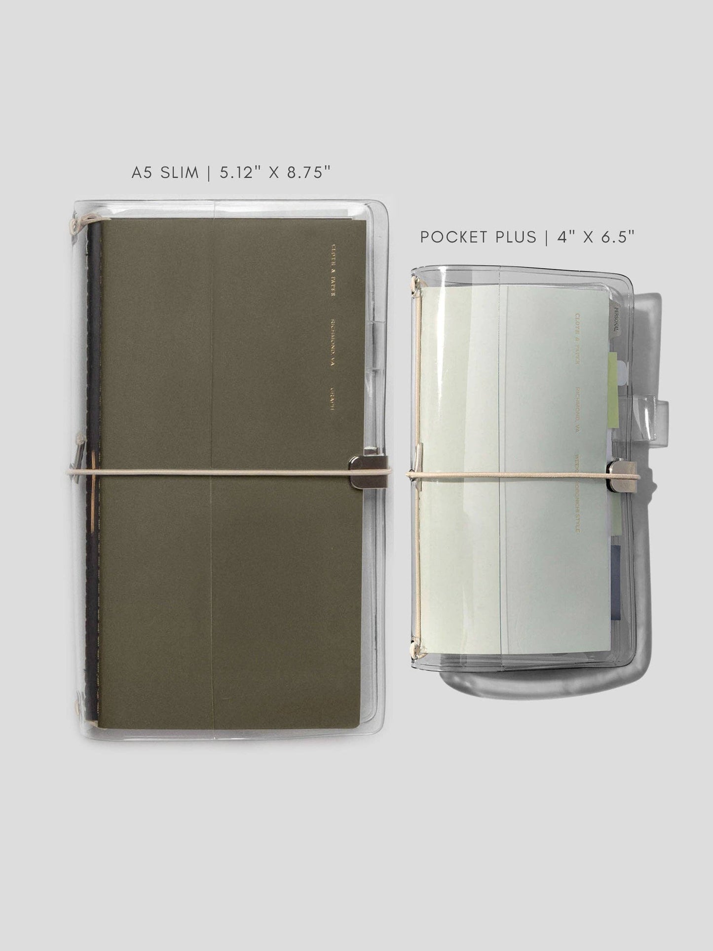 Cloth & Paper - Clear Vinyl Travel Notebook Cover - Pocket Plus