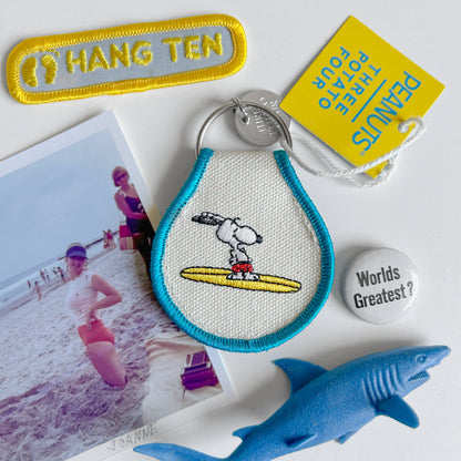 Three Potato Four - 3P4 x Peanuts® - Snoopy Surf Patch Keychain