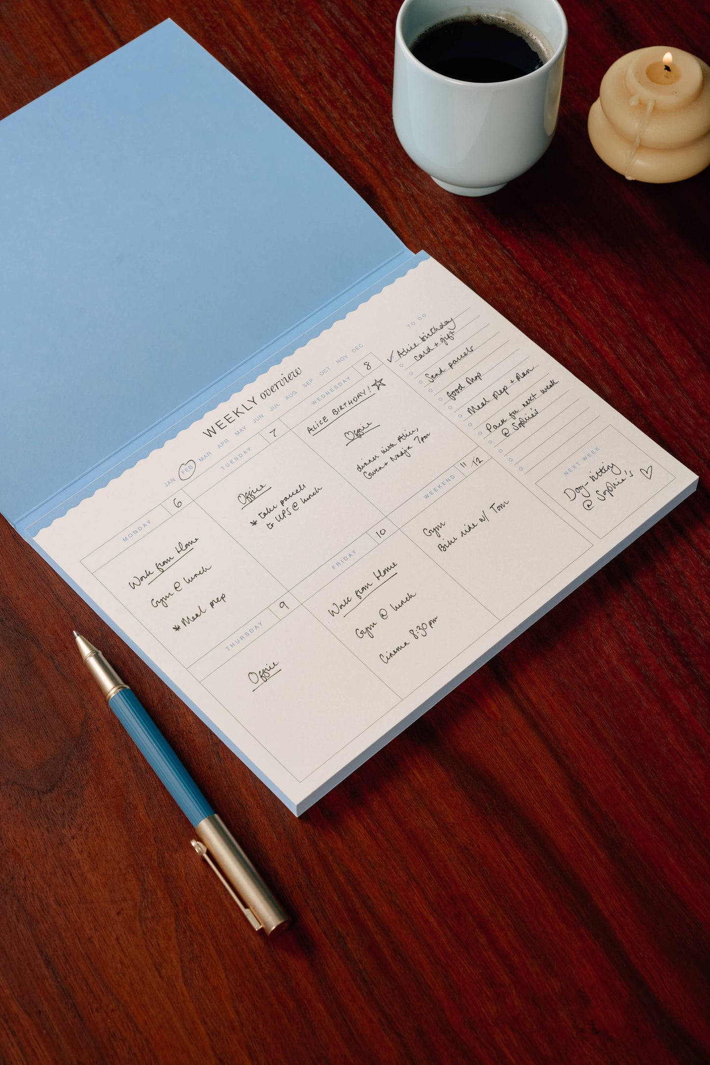 Papier - Floral Checkerboard Undated Weekly Desk Planner