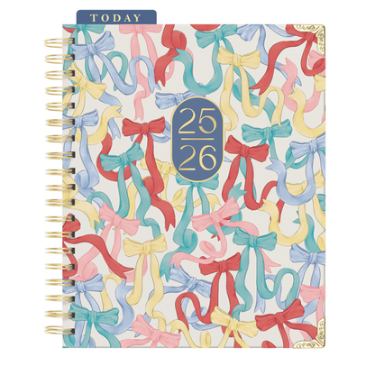 Good Juju Ink - 2026 Bows Pattern Toss 17-Month Large Spiral Planner