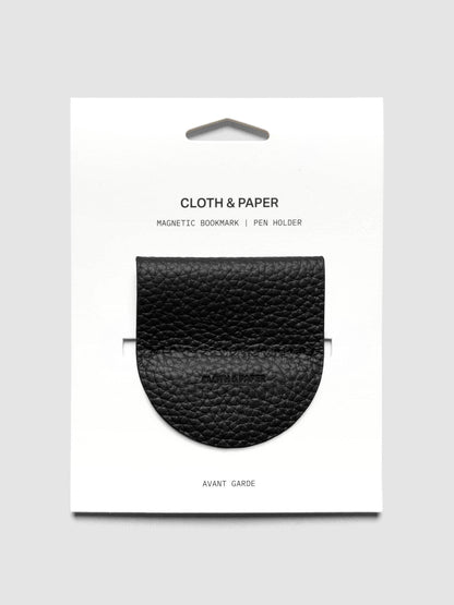 Cloth & Paper - Magnetic Bookmark Pen Holder - Leather