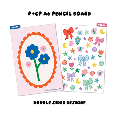 The Paper + Craft Pantry - A6 Planner Pencil Board: Flowers + Trinkets