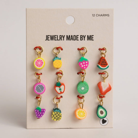Jewelry Made by Me - Fresh Picked Fruit Charm Set Polymer Fruit Slice Charms Set of 12