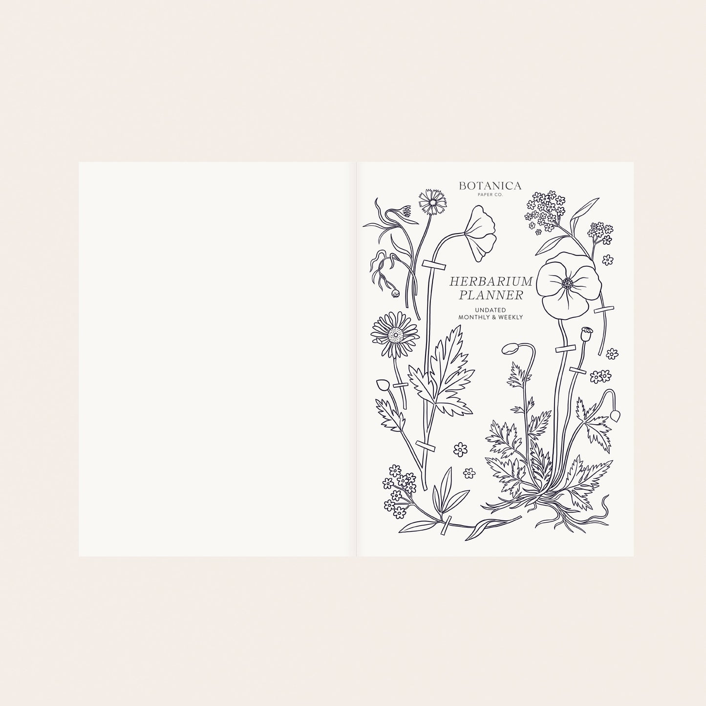 Botanica Paper Co. Herbarium Linen-Bound Undated Planner
