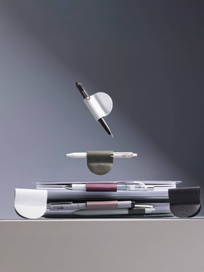 Cloth & Paper - Magnetic Bookmark Pen Holder - Leather
