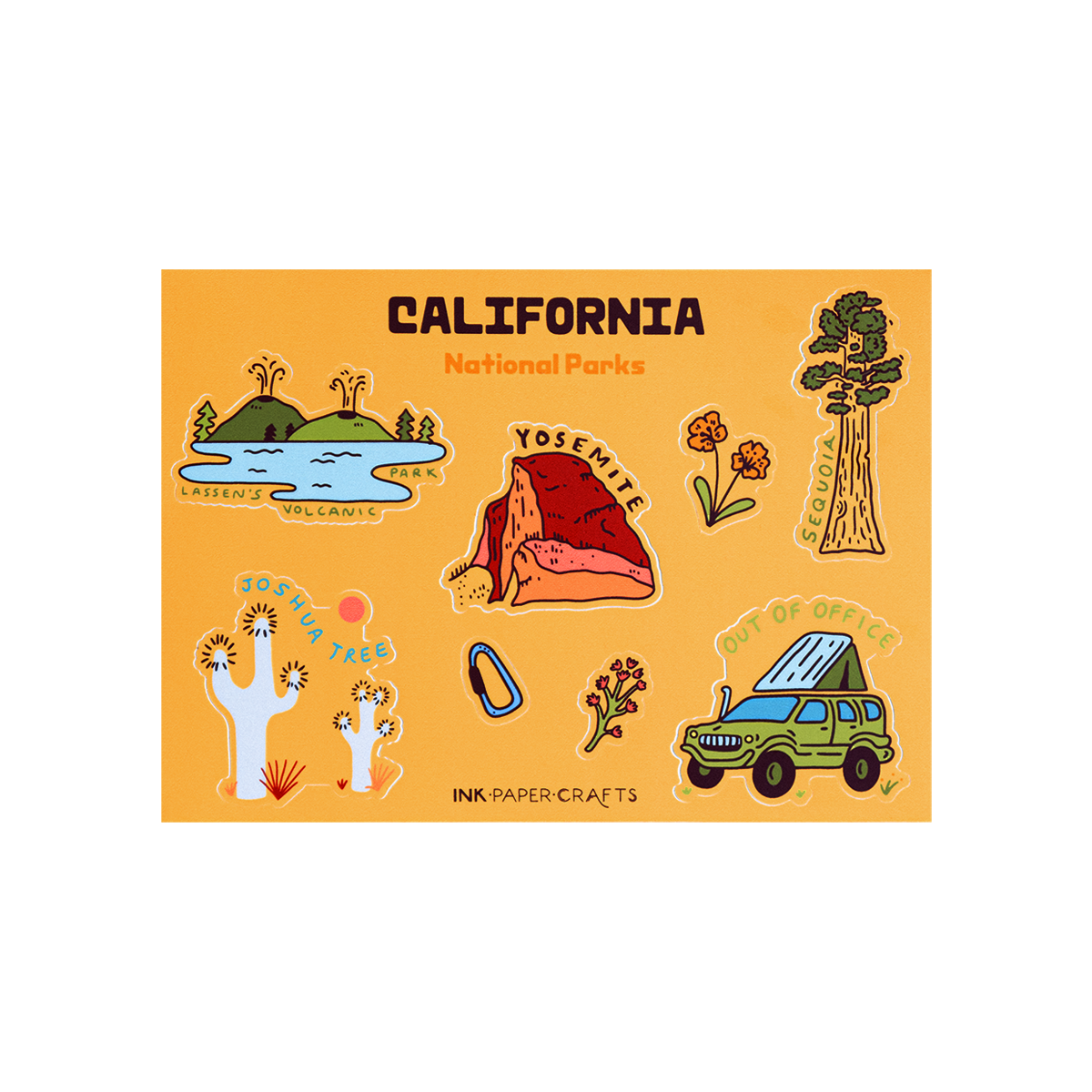 CA National Parks Sticker Sheet 5x7