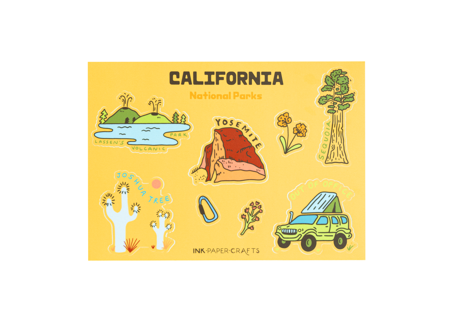 CA National Parks Sticker Sheet 5x7