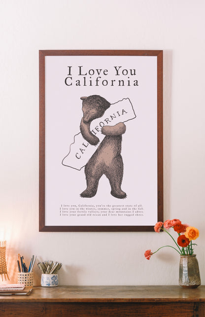 I Love You California Bear