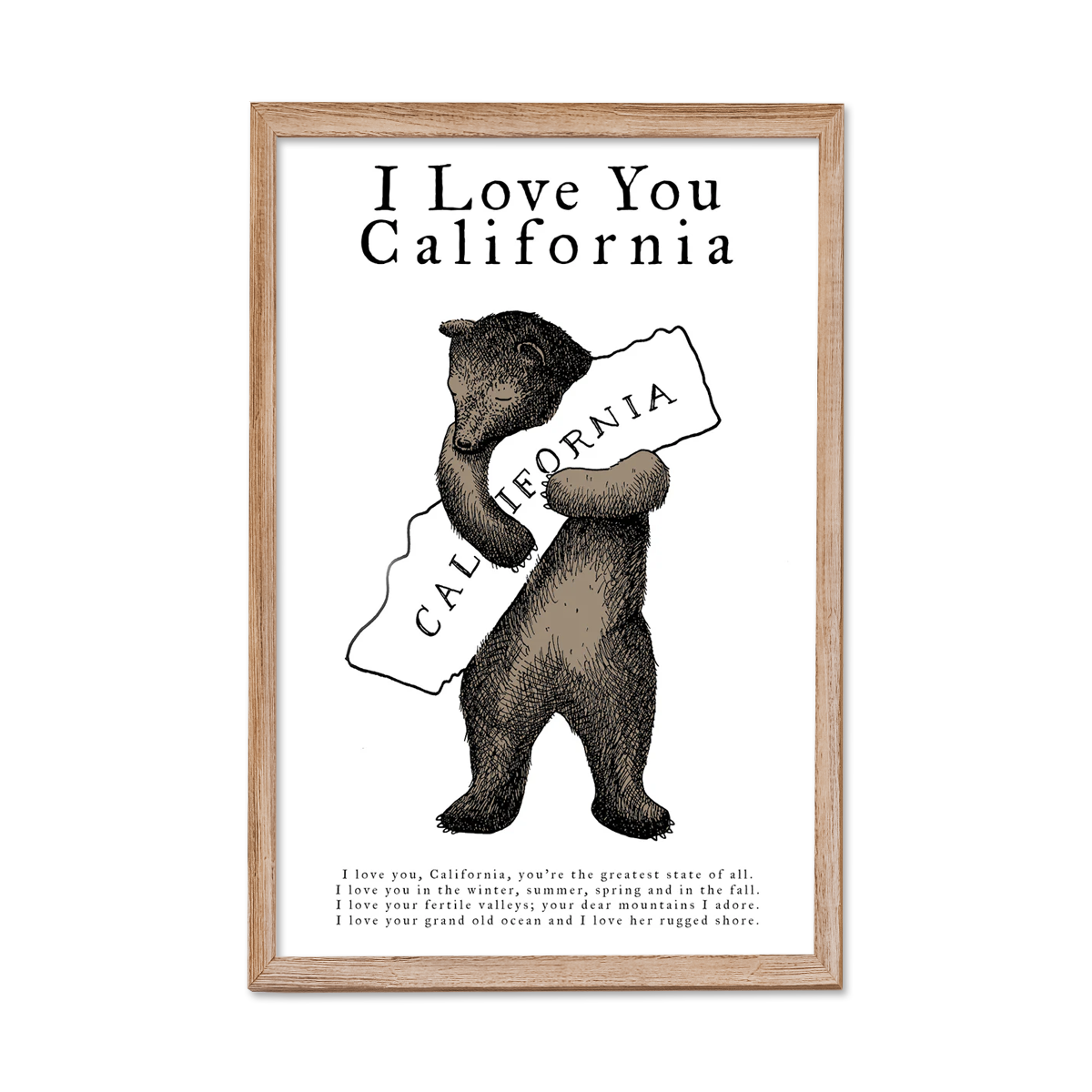I Love You California Bear