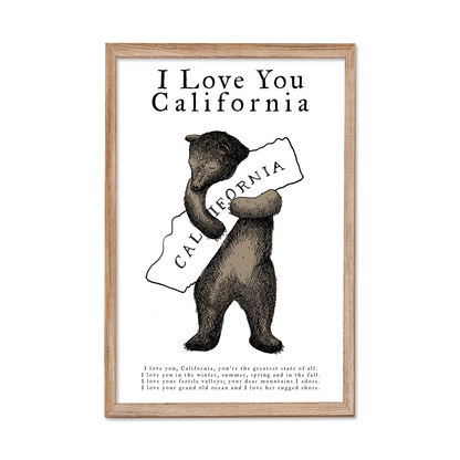 I Love You California Bear