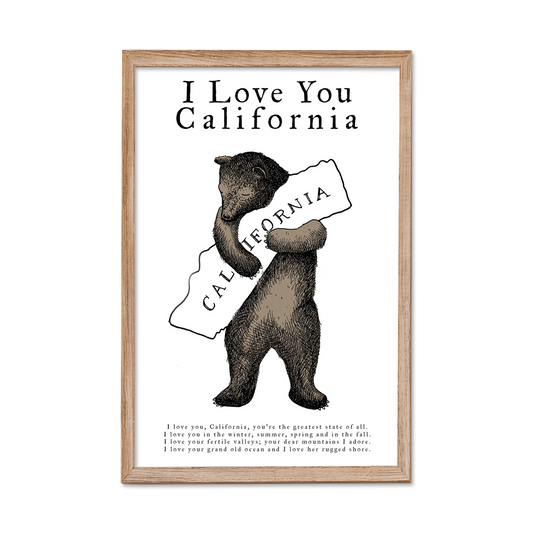 I Love You California Bear