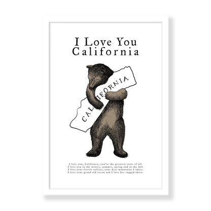 I Love You California Bear