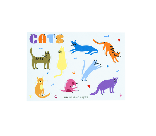 Cats Sticker Sheet 5x7