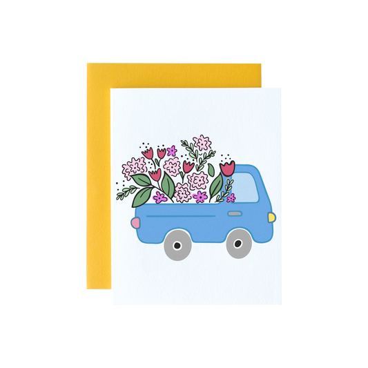 Flower Delivery Truck Card