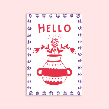 Hello Vase Postcard - 4x6