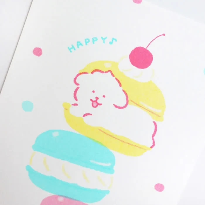 Furukawashiko -  Retro-Style Printed Postcard - Sandwiched Puppy