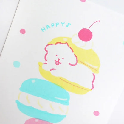 Furukawashiko -  Retro-Style Printed Postcard - Sandwiched Puppy