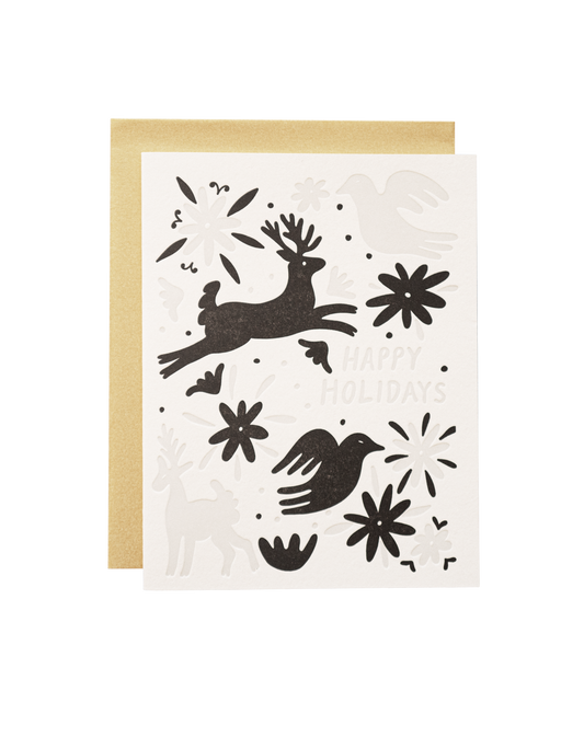 Happy Holidays Otomi Card