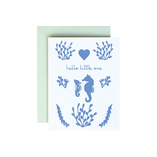 Cute greeting card hello little one, Birth card gift
