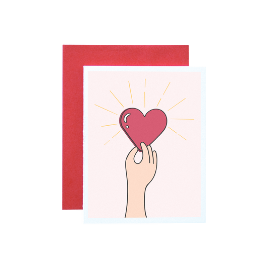 Holding Up Love Card