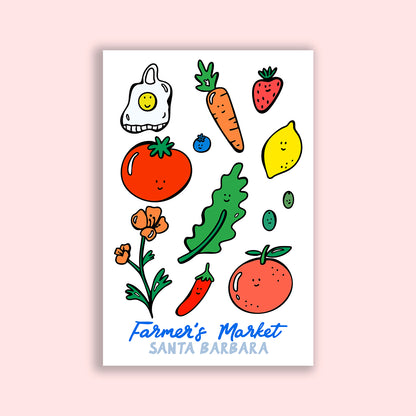Farmer's Market SB Postcard - 4x6