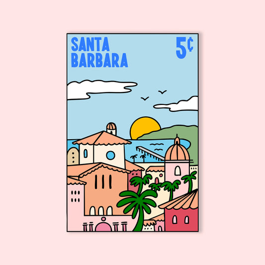 Santa Barbara Postage Postcard - 4x6