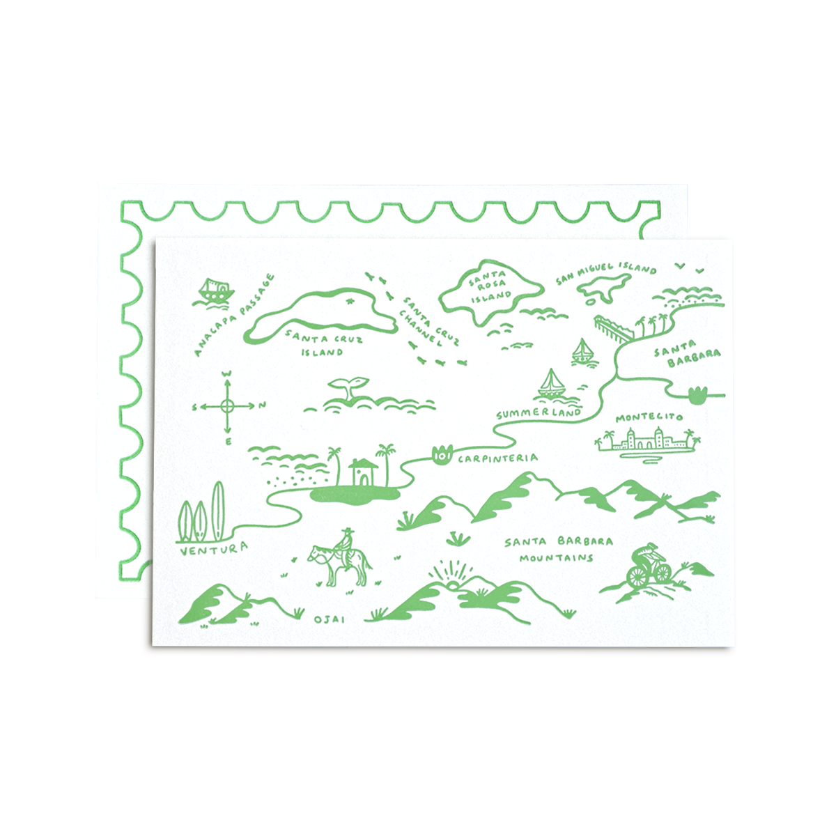 Santa Barbara Map Postcard