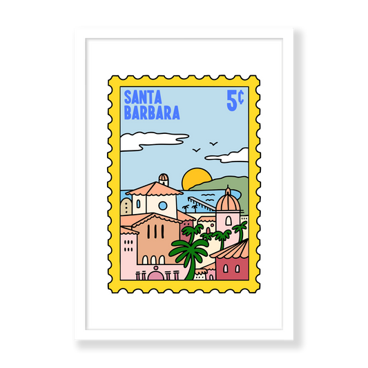 Santa Barbara Stamp Print