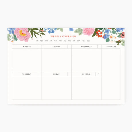 Botanica Paper Co. - Weekly Overview Notepad